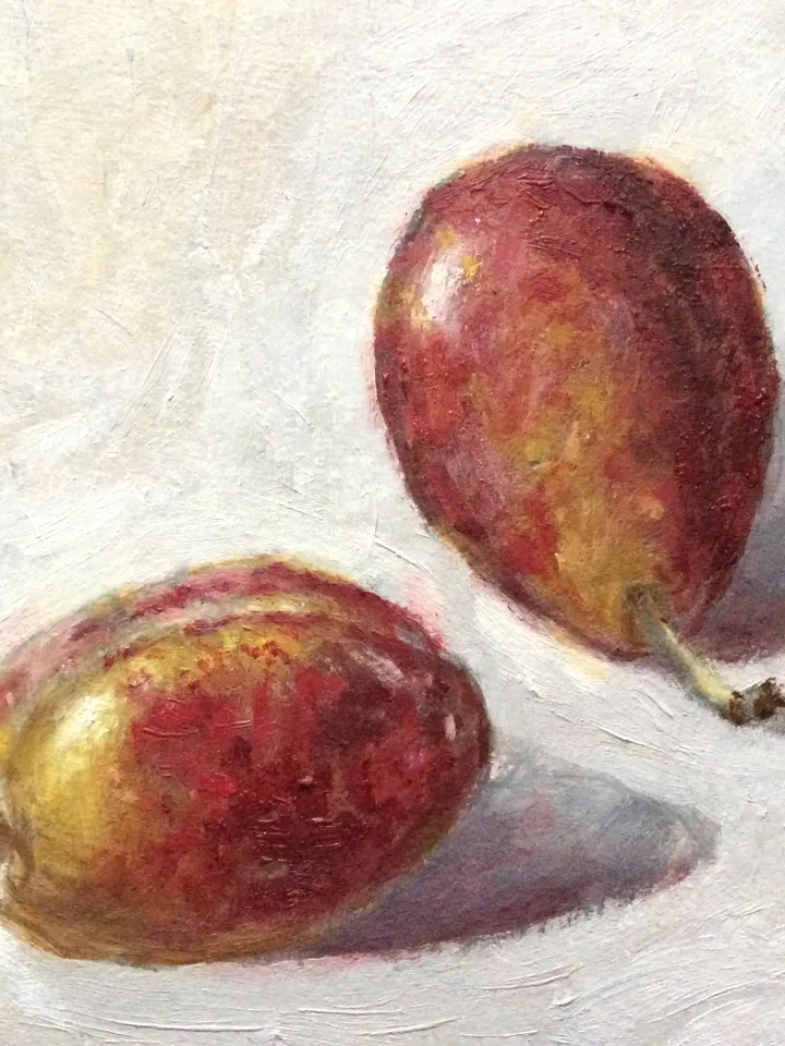 "Plums" oil small painting fruit stilllife original wall art picture artwork
