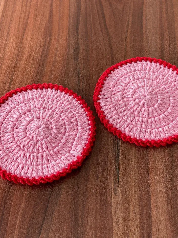 Modern Crochet Coaster Pattern, Unique DIY Cotton Round Coaster Tutorial, Perfect Handmade Table Decor Gift for Beginners