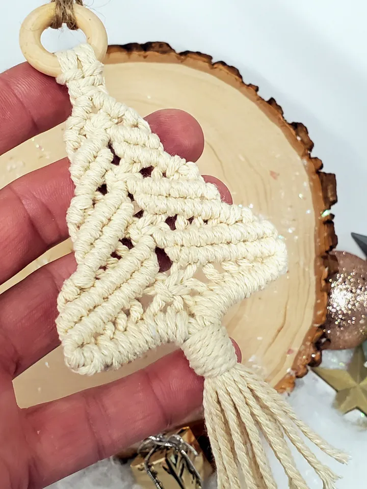 Macrame Tree Ornament Macrame Christmas Tree Macrame Christmas Ornaments Unbreakable Ornaments Holiday Car Charm Boho Tree Ornaments