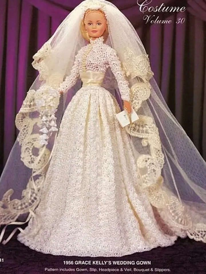Barbie Dress Crochet Pattern Vintage for Dolls 11-1/2" Digital Download PDF