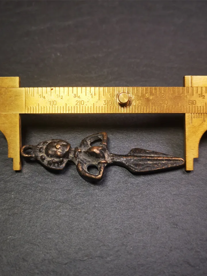 Gandhanra Antique Tibetan Amulet,Samantabhadra Phurba,Kila(Dorje Phurba) , Trantic Buddhism Ritual Implement Pendant,Made of Copper,2.36"