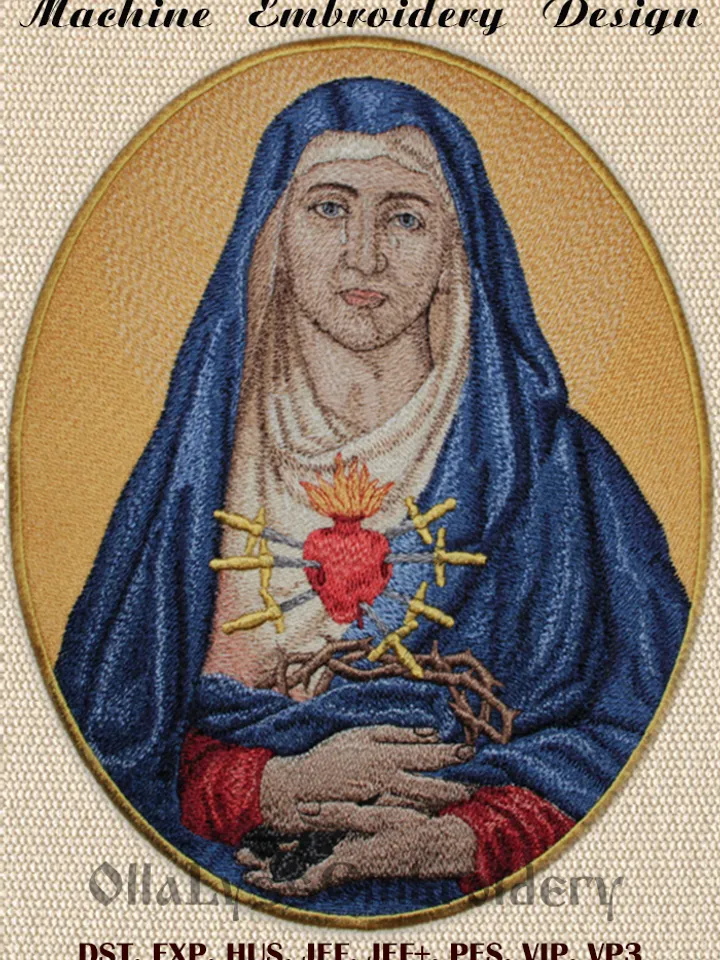 Our Lady of Sorrows embroidery design