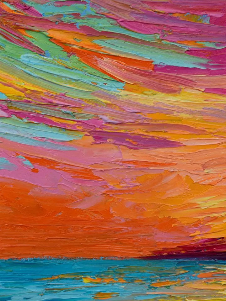 Seascape oil painting original art on canvas Hawaiian Coast art Beach painting 8 by 8 inch