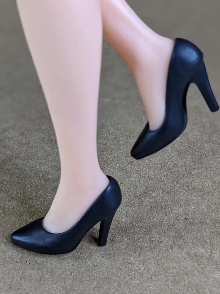 Classic black heels shoes for 30 cm fashion female dolls