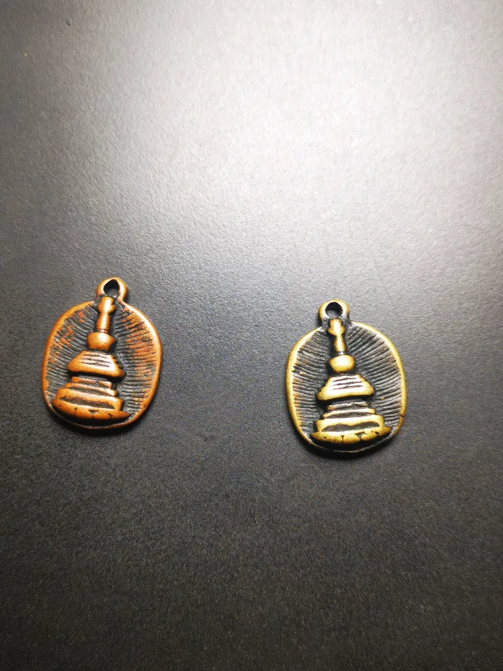 Gandhanra Handmade Mala Counter Pendant,Stupa, Pagoda, Prayer Beads Accessories,Made of Brass