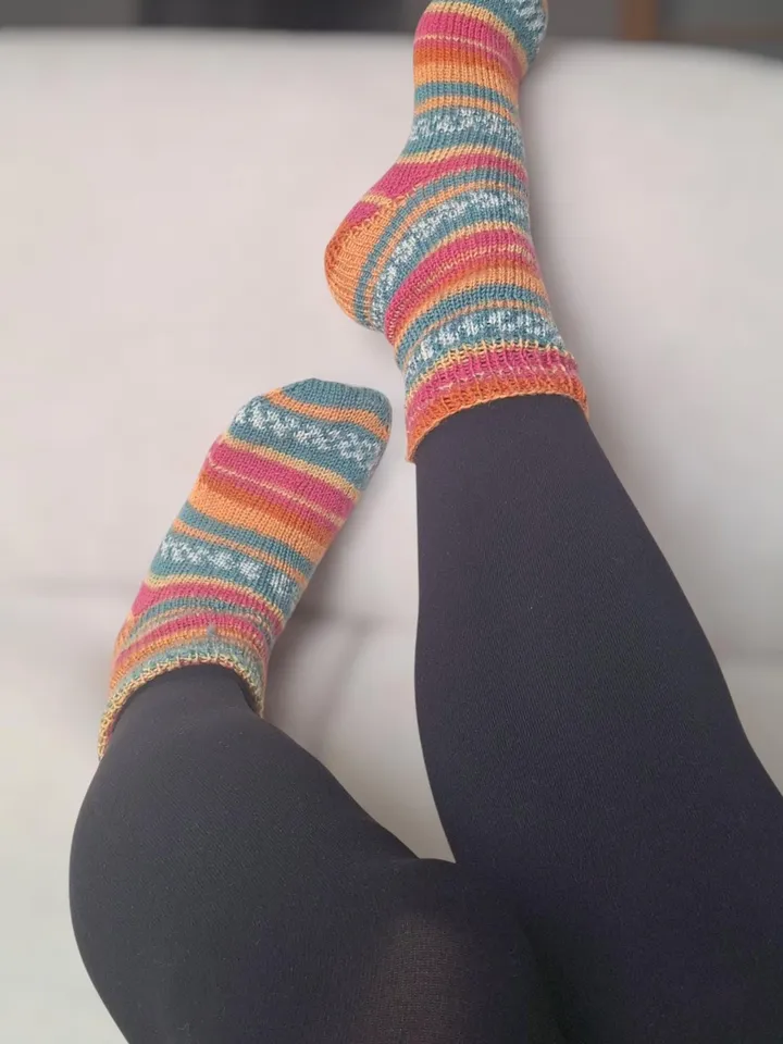 Personalized Hand-Knitted Socks β Warm and Cozy, Purple Wool Socks, Winter Socks , Knit Wool Socks