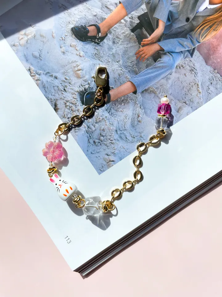 Unique Gold Bracelet with Bunny Charm