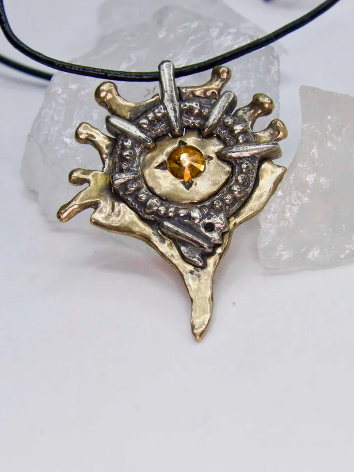 Amulet of Hellfire based on the magic of the world of Diablo / Gamer cosplay / diablo jewelry