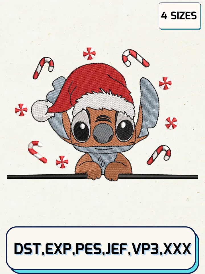 Christmas Stitch Candy Embroidery Design,Christmas Embroidery Designs,Machine Embroidery Files,Stitch Embroidery Design,4 Sizes