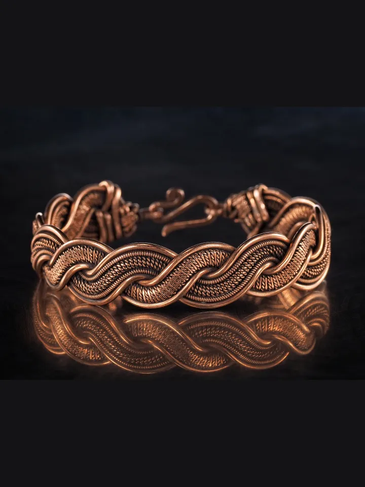 Wire wrapped copper bracelet for woman Antique style copper jewelry WireWrapArt