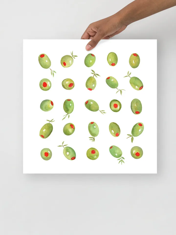 Olive Branch Watercolor Painting, Olive Wall Art, Italy Wall Art, Kitchen Poster, Green Food Art, Olive Kitchen Decor, Minimal Plant Print