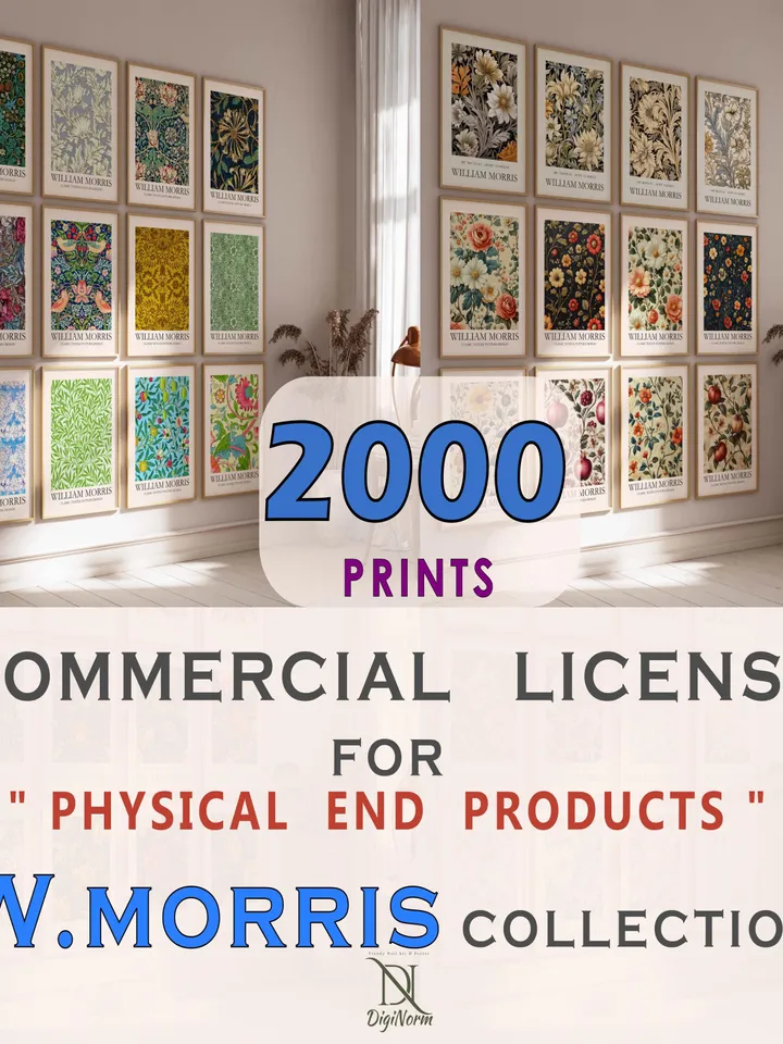 Commercial License: 2000 William Morris Poster Designs
