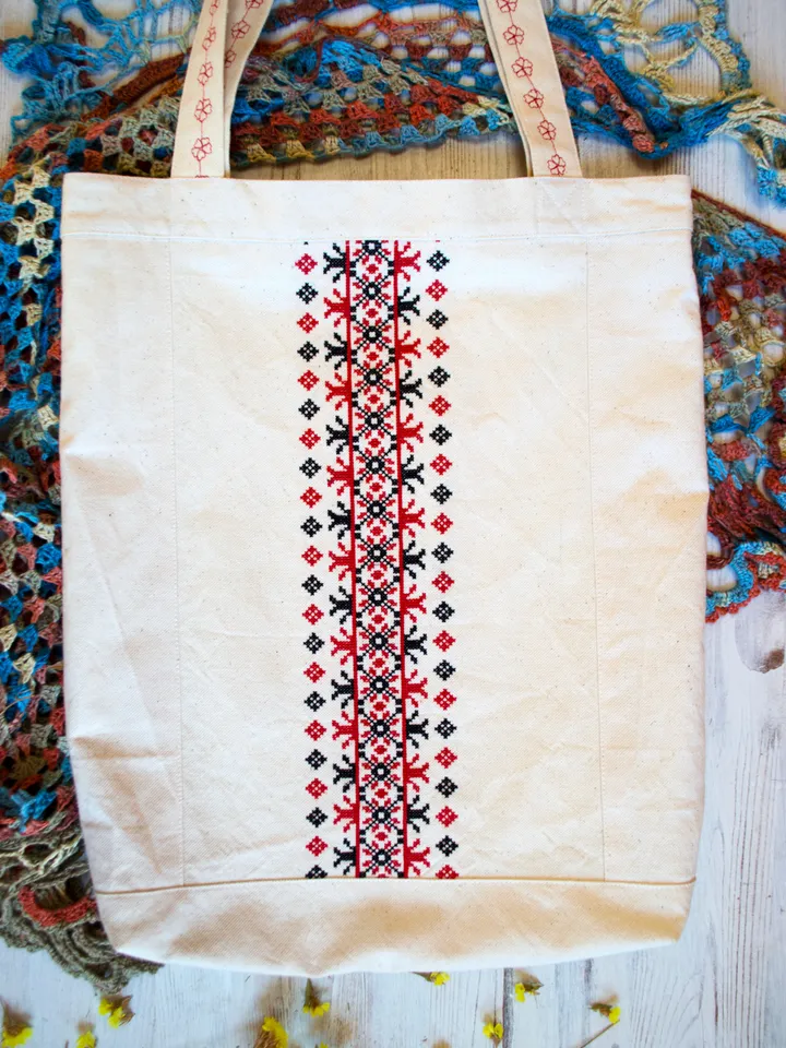 Bag shopper hand embroidery traditional ornament, tote bags
