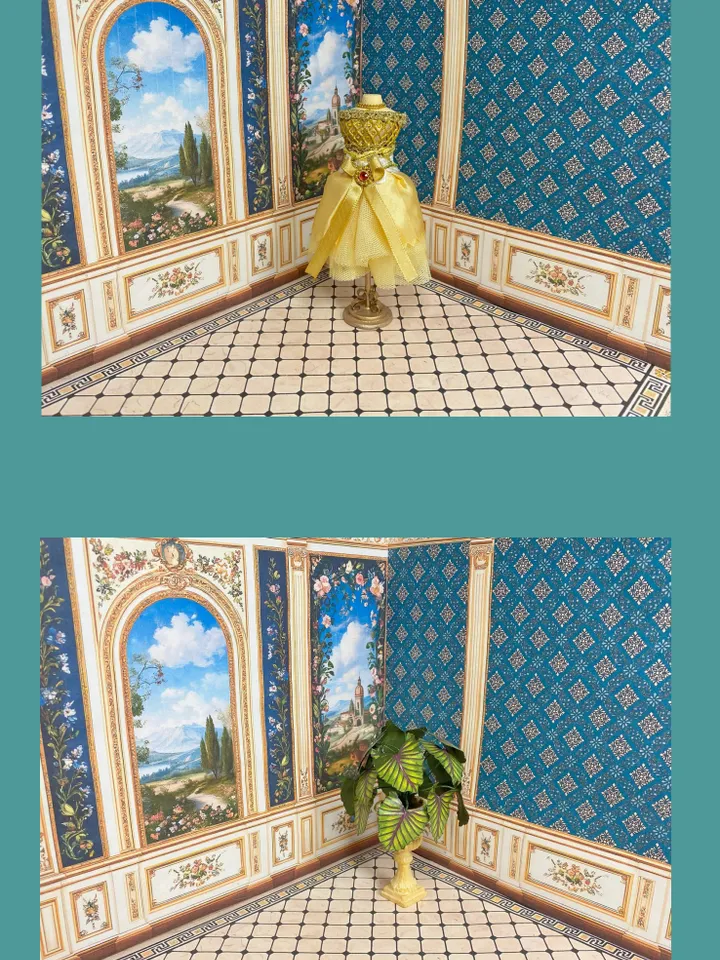 Wallpaper for a dollhouse. 1:12. Author's design. Digital printing.