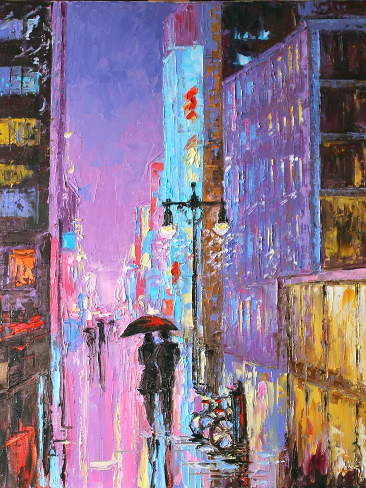 New York Painting Manhattan Original Art by 20x16 inch