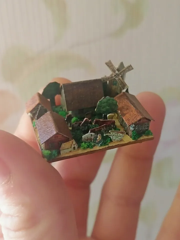 Dollhouse miniature. Small village.1:12 scale.