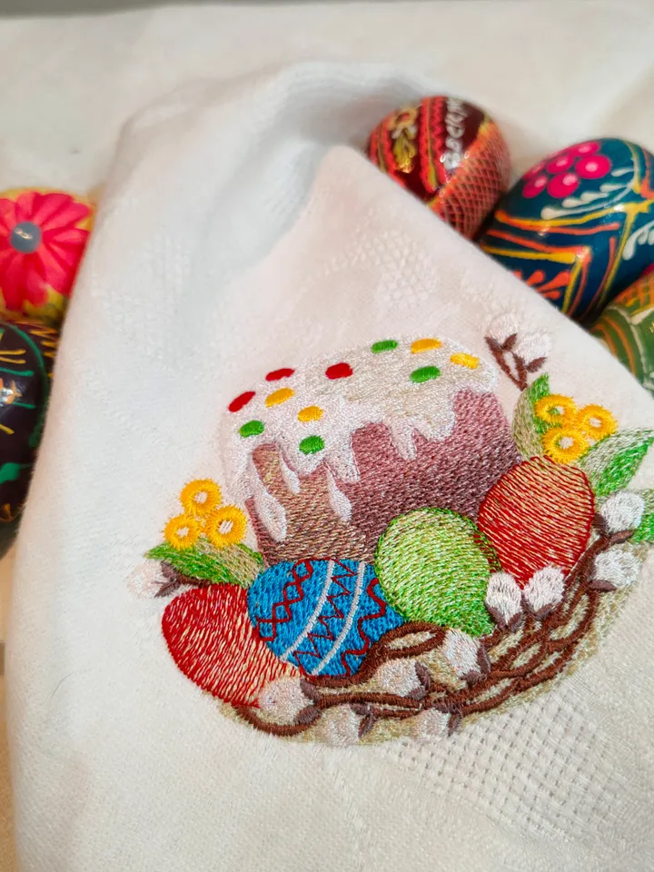 Easter cake in the Easter basket machine tmbroidery design