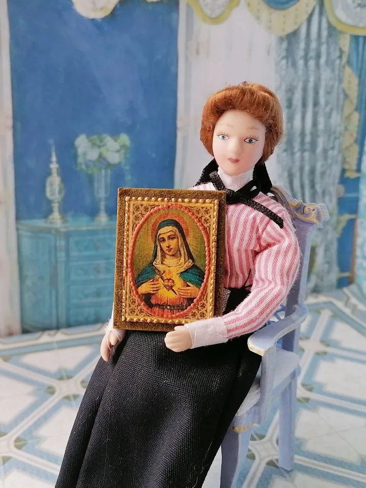 Christmas icon.Miniature icon. Puppet miniature. Handmade. 1:12.