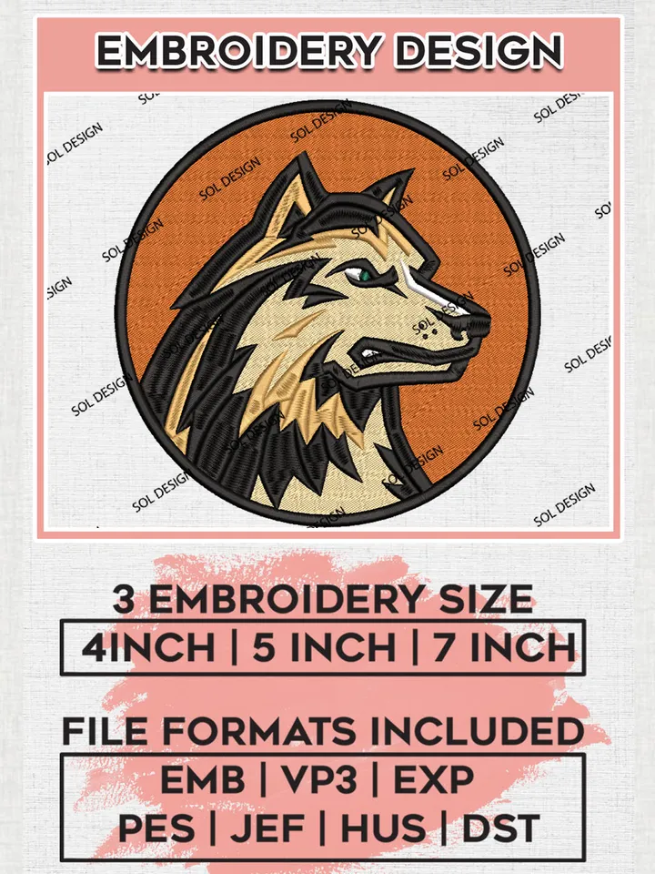 NCAA Wright State Raiders Football Team Head Mascot Logo Embroidery Design Files, NCAA Wright State Raiders Machine Embroidery, NCAA Teams, Game Day, 3 sizes, NCAA Machine embroidery designs, Digital Download