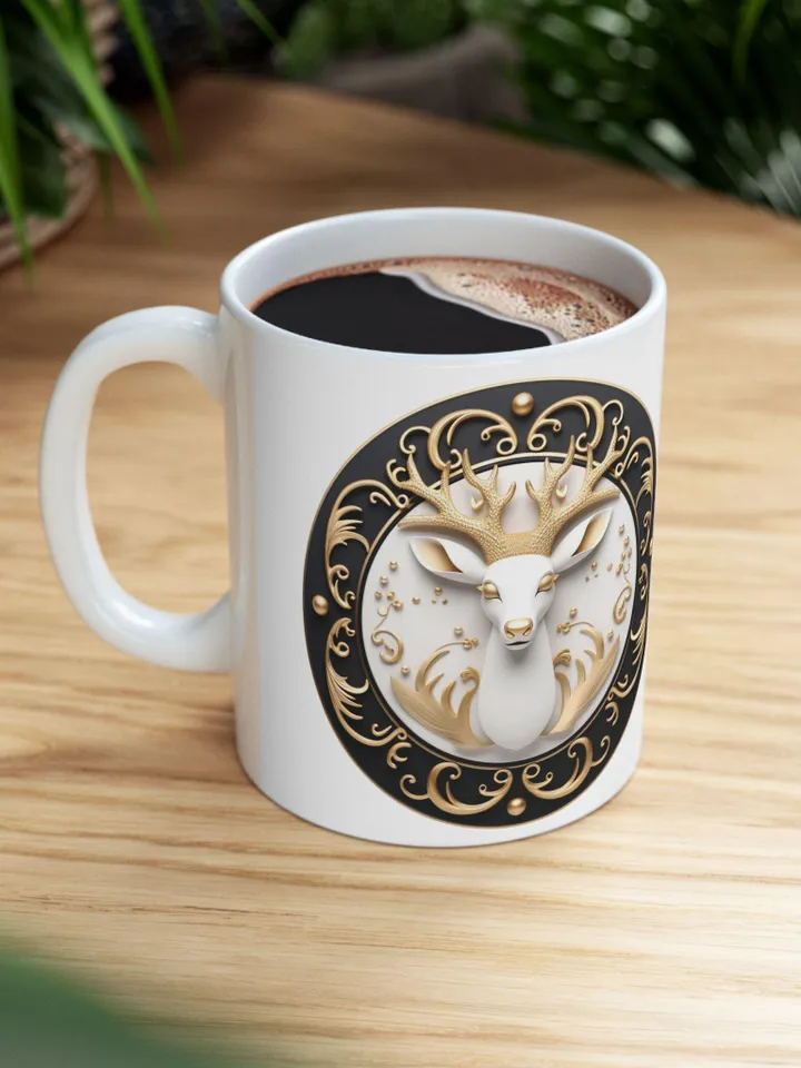 Elegant Floral and Deer Design Ceramic Mug - Perfect Gift for Nature Lovers | Coffee Lovers | Housewarming | Birthdays