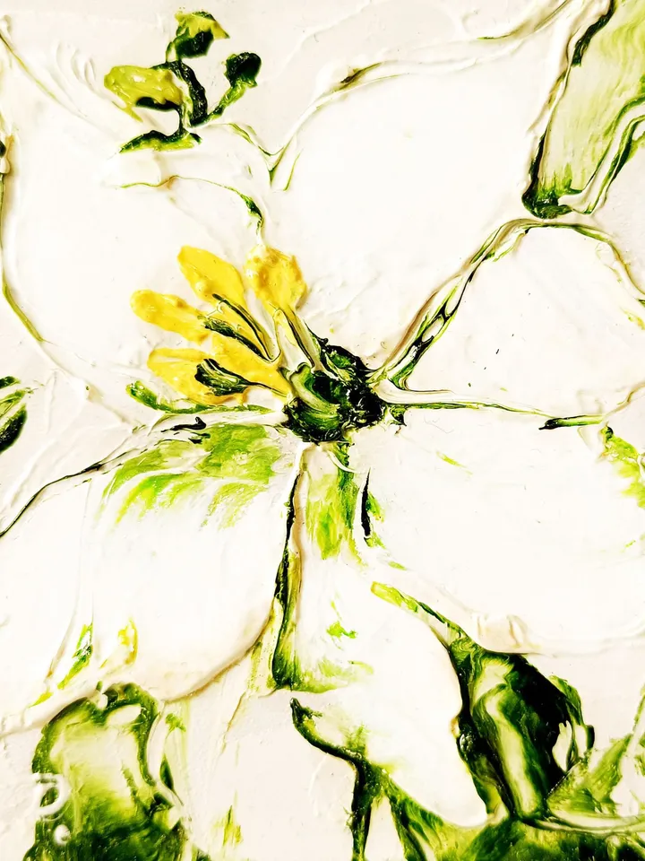 Lily Painting Flower Original Art Impasto Oil Painting 4x4 painting Floral Small Painting by ArtProkopaloSv