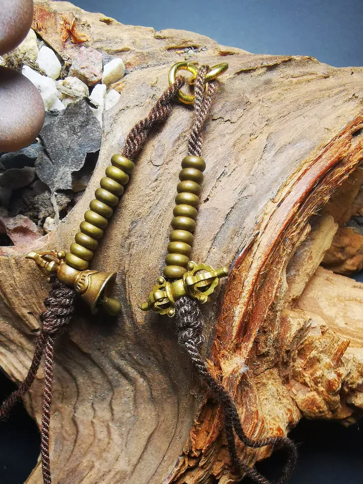Gandhanra Handmade Tibetan Buddhist Mala Counters,Prayer Bead Counters,Carved with Dorje and Vajra, Small Size 4mm,Made of Brass