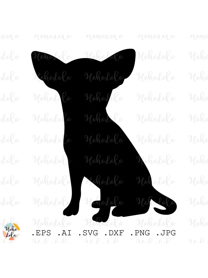 Chihuahua Svg, Chihuahua Silhouette, Chihuahua Template Dxf, Chihuahua Cricut, Chihuahua Clipart Png
