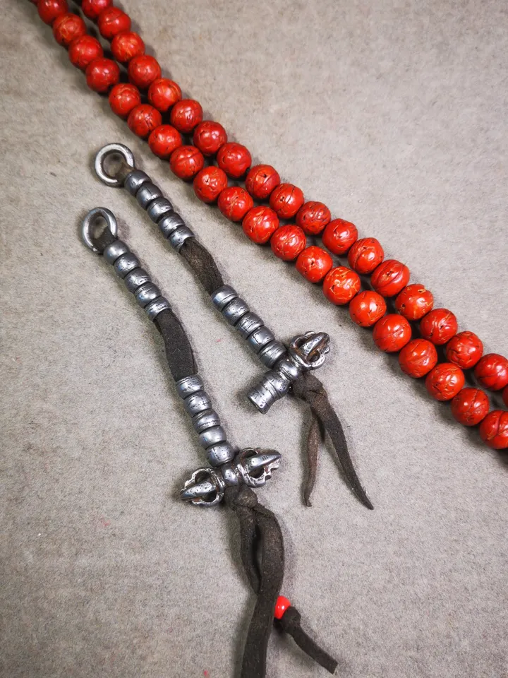 Gandhanra Handmade 6mm Cold Iron Tibetan Buddhist Prayer Bead Counters for 8-15mm Mala