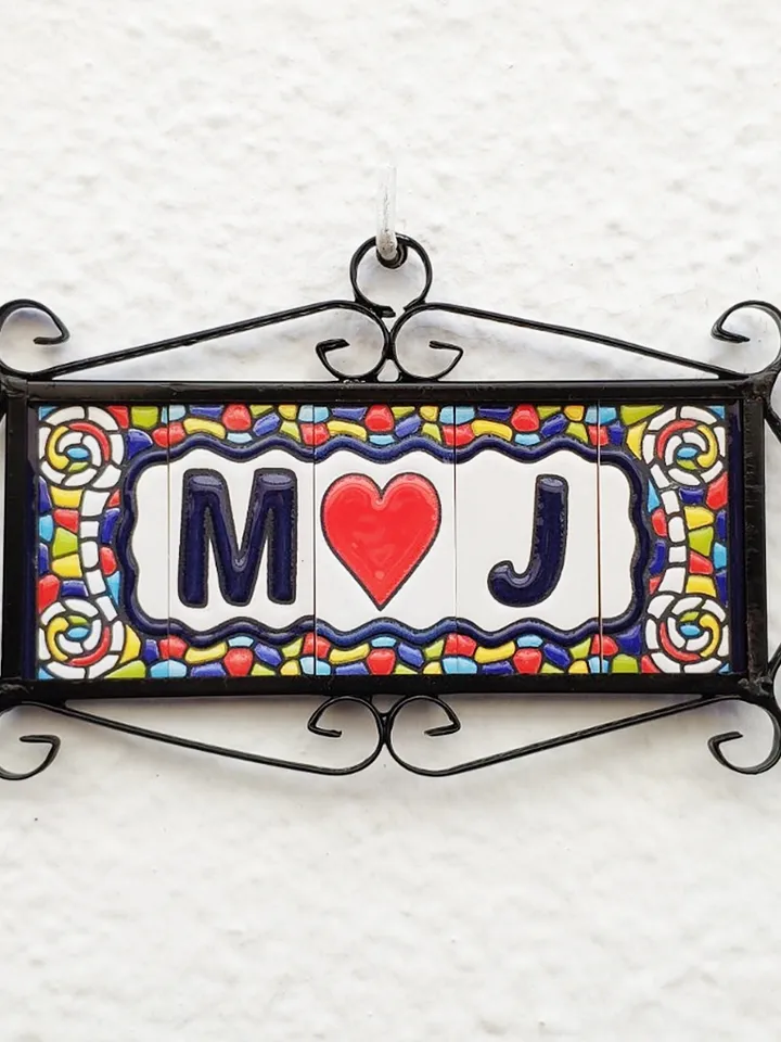 Ceramic letters and numbers 7.5cm. (3") for the wall - Hand-glazed in Spain - "GAUDI-mini" models - Ceramic letters number -