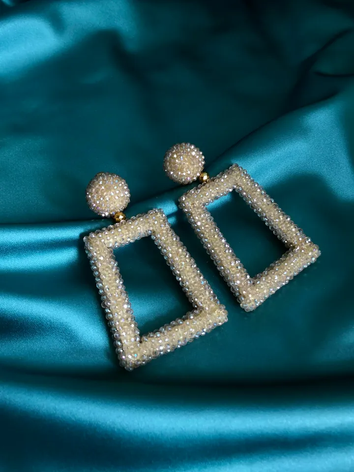 Trapezoid Beaded Earrings