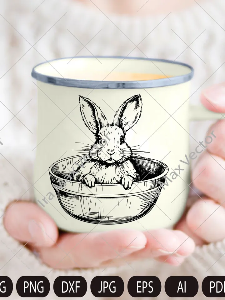 Easter Bunny SVG, Happy Easter svg, Spring svg, Rabbit SVG Cut file, Flower Bunny svg, Animal Face