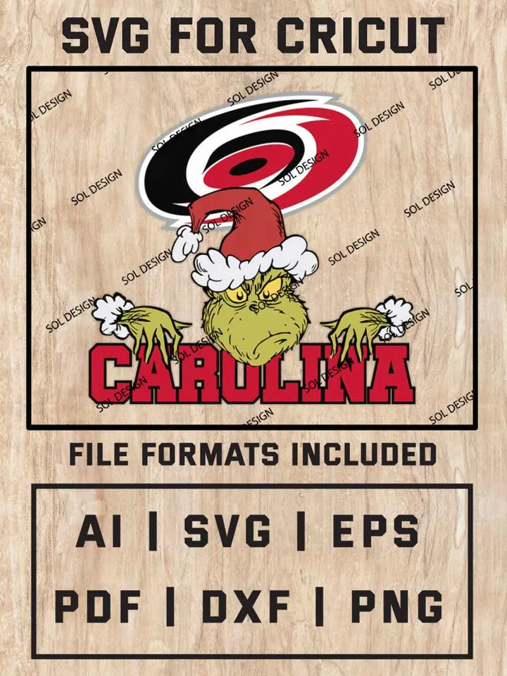Grinch Carolina Hurricanes SVG, NHL Logo SVG Design, NHL Carolina Hurricanes SVG, NHL Hurricanes Cricut, Christmas Svg, Grinch svg, Digital Download