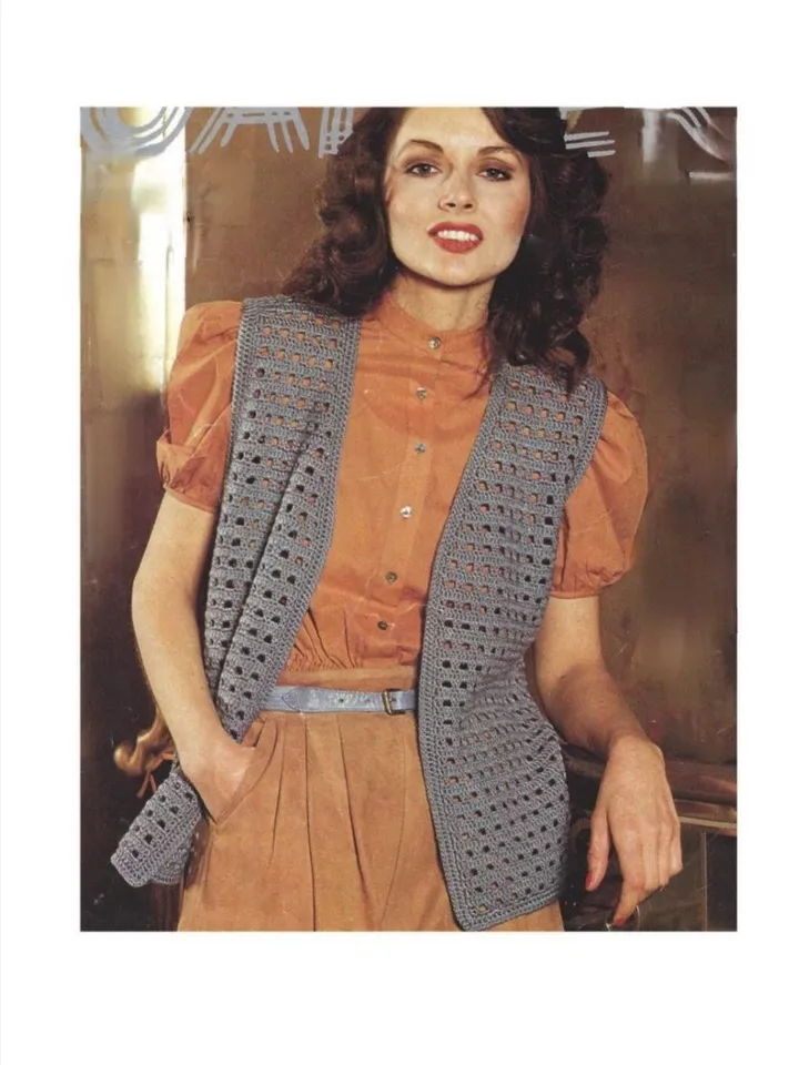 Waistcoat crochet pattern, easy crochet vest women, waistcoat summer crochet pattern instant download