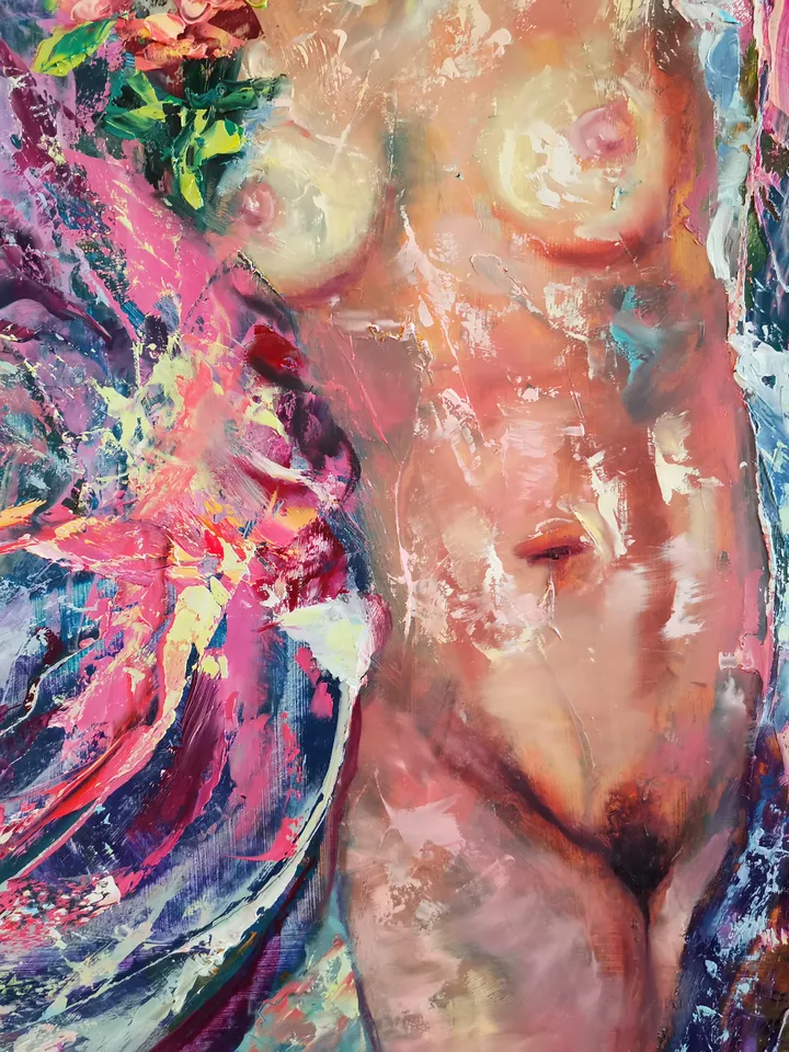 Nude Naked Girl Woman Art Large Original Oil Painting Actress Singer Artist Svinar Oksana