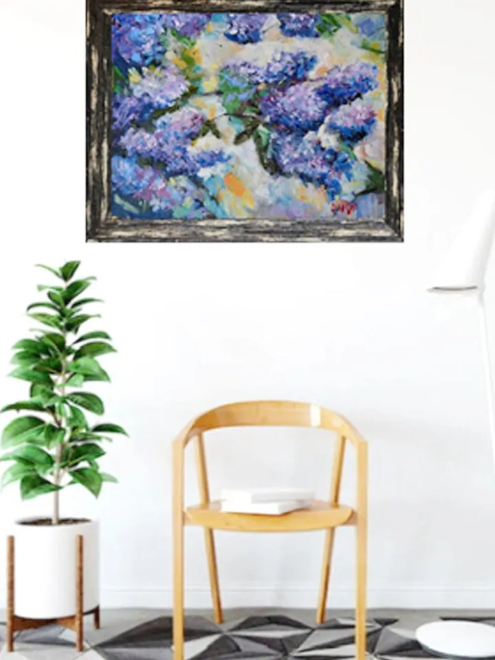 Lilac Painting Floral Original Art Lilac Flower Artwork