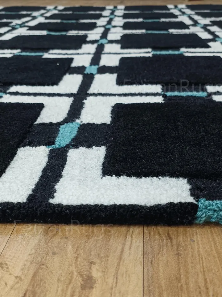 Buy 8x10 Evelina Kroon Hand Tufted Black Color Rug 100% Wool For Living Room, Bed Room, Kids Room In Any Size 10x14,10x12,9x12,8x10