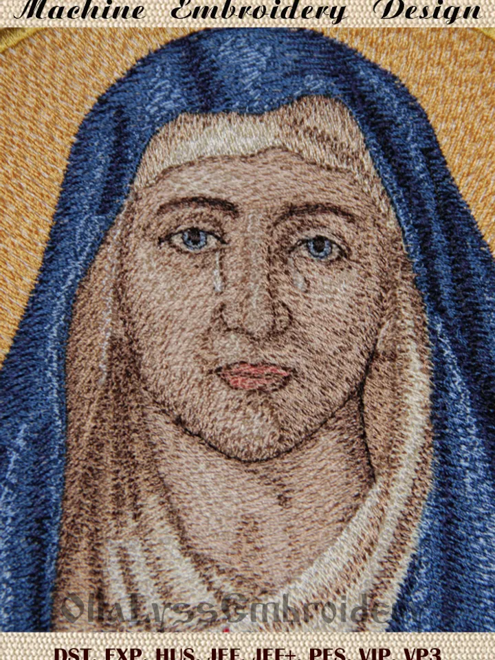 Our Lady of Sorrows embroidery design