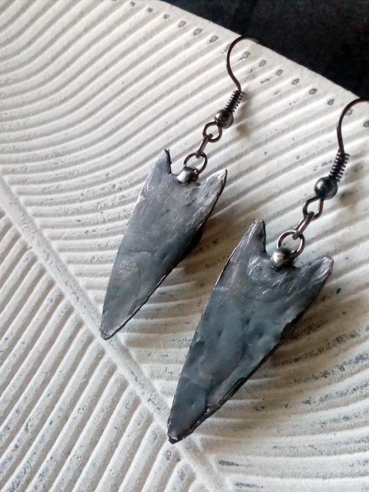 CAT eye earrings, Tin soldered earrings, Cat head earrings, Cat lovers bijouterie, Witch earrings, Halloween earrings