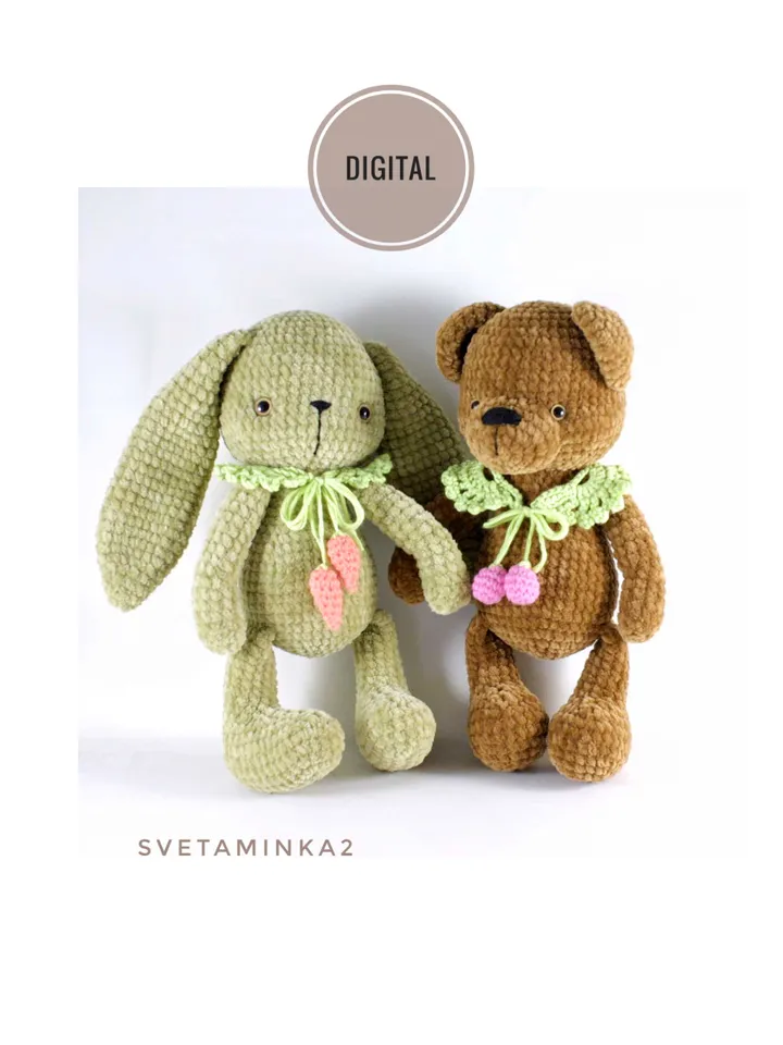 Crochet Plush Pattern. Crochet Bunny Pattern. Crochet Teddy Bear Pattern. Amigurumi. Digital Download. PDF.