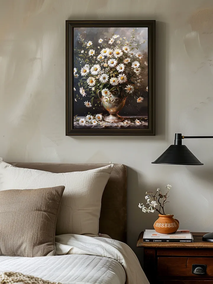 Set of 3 Digital Art Print Vintage Renaissance paintings of roses, daisies and marigold flowers. Home Decor. Wall art. Instant download.