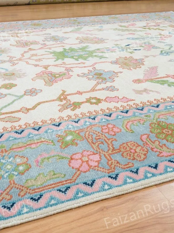8x10 Antique Modern Oushak Rug Handmade 100% Wool Rug Pastel Area Rug Pastel Oushak Rugs for Living Bedroom Dining Office 8x10 9x12 10x14