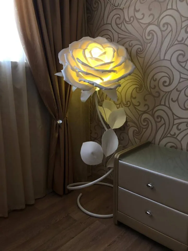 floor lamp, rose lamp, large luminous flower, LED lamp