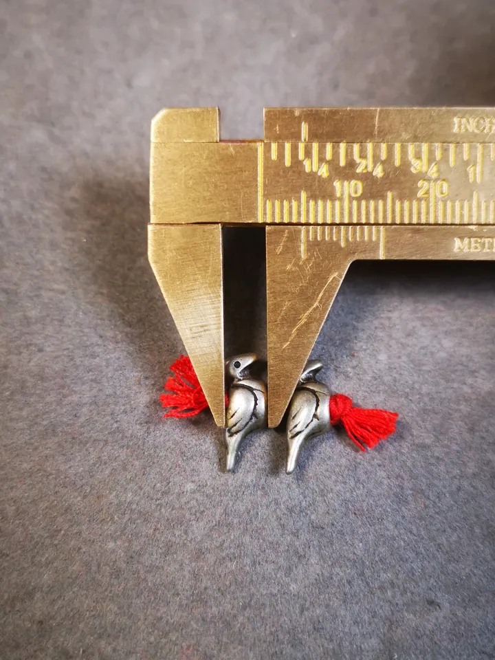 Gandhanra Antique Tibetan Amulet,Mini Phurba and Kartika(knife of the dakinis) ,for Prayer Bead Counter,Mala Accessories, Made of Red Copper