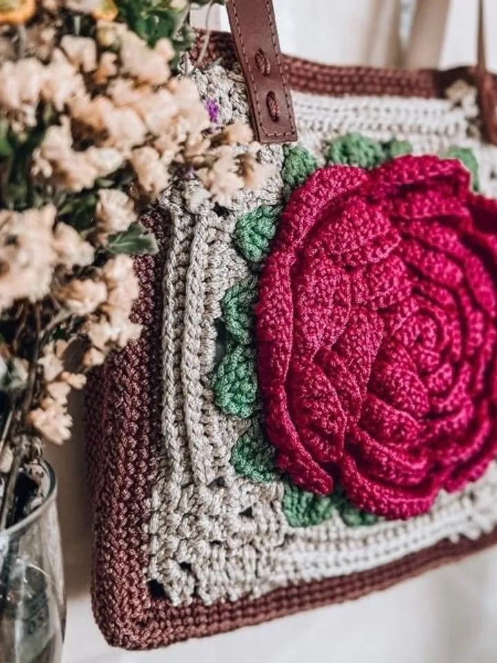Crochet pattern granny square bag PDF digital instant download, women tote, hippie purse, square handbag, crochet bag, casual wear