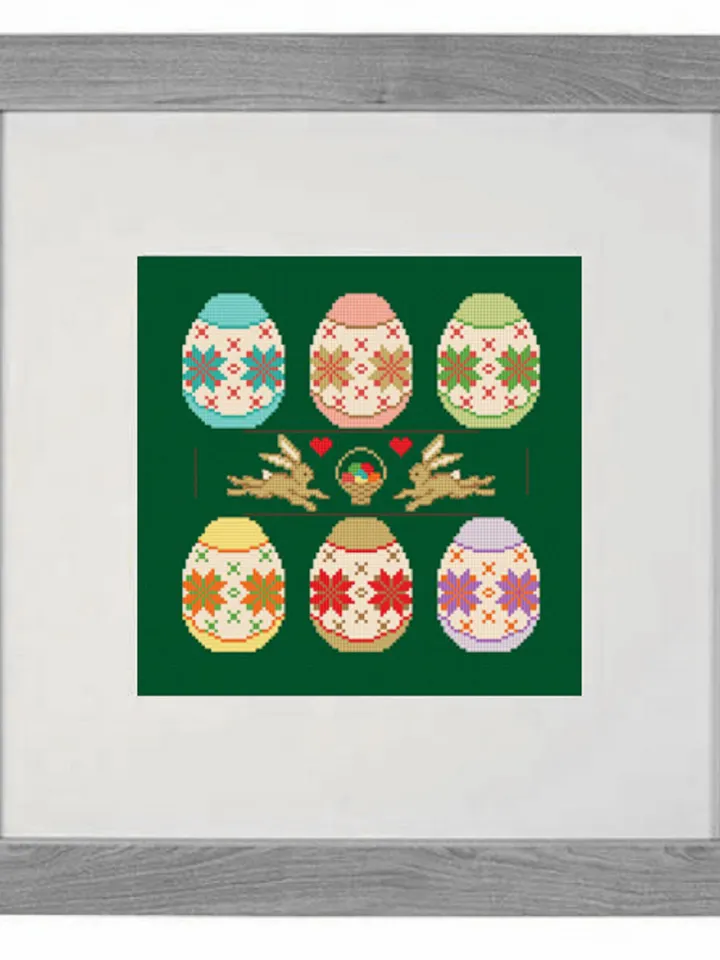 Easter sampler pattern pdf cross stitch, Easy embroidery DIY, small pattern egg