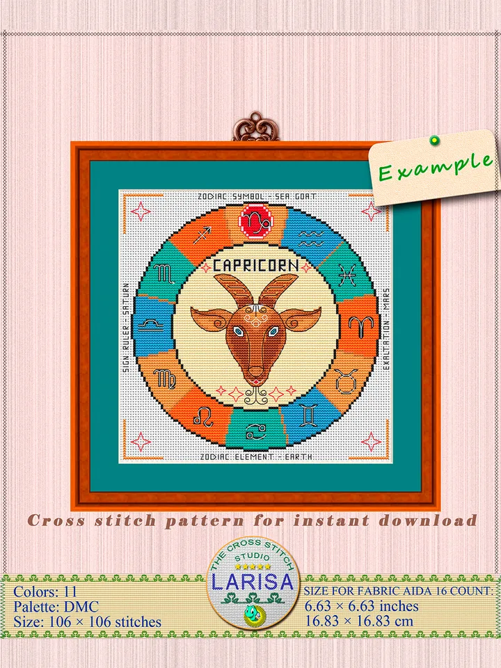 Capricorn Cross Stitch Pattern | Capricorn Zodiac Sign