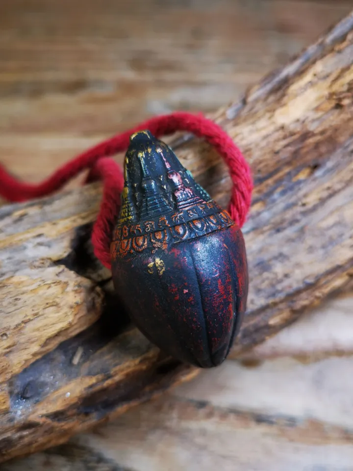 Gandhanra Old Tibetan Niang La Tsa Tsa Statue,Stupa Amulet,Pagoda Pendant,Small Size 48mm,50 Years Old