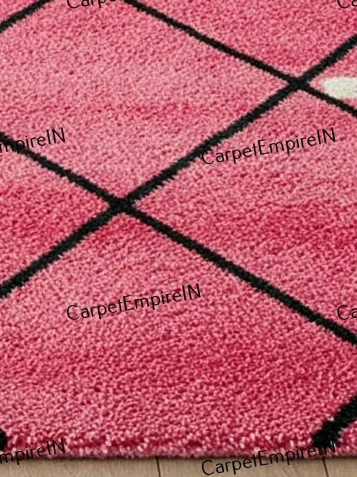Pink Geometric Rug – Modern Aesthetic Carpet for Bedroom, Living Room & Home Decor – Available in Multiple Size 4x6,5x7,6x9,8x10,9x12,10x14