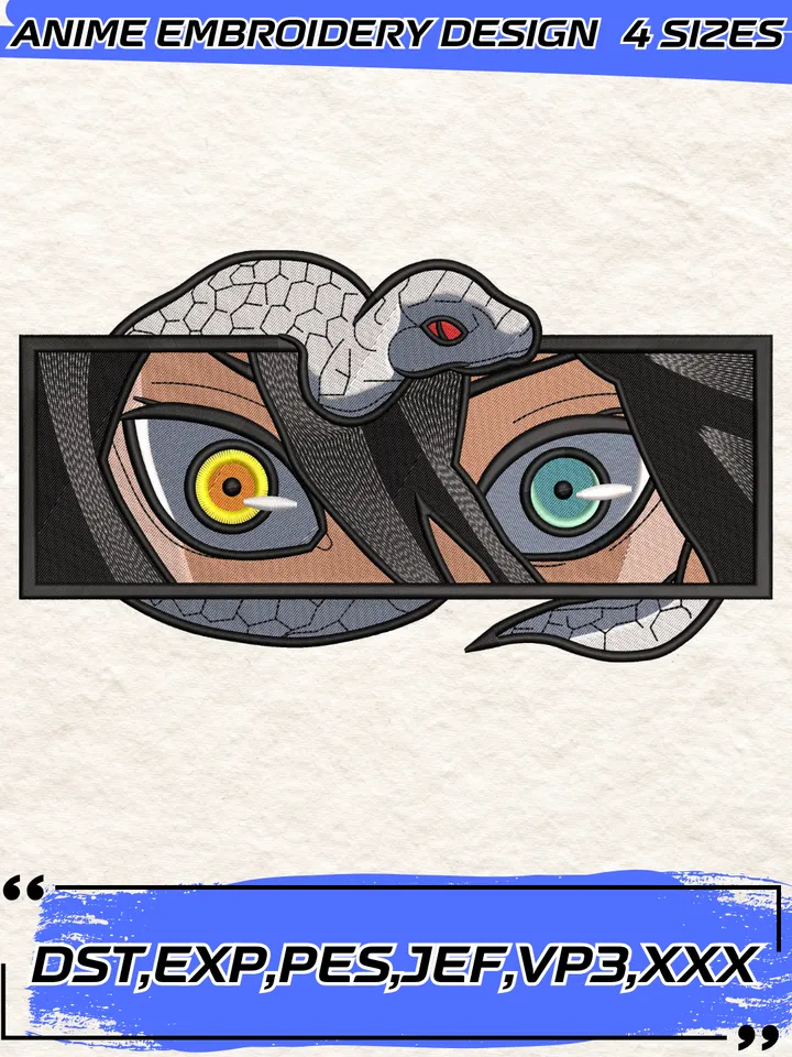 Obanai Iguro Eyes Embroidery Design,Anime Demon Slayer Embroidery Design,4 Sizes,Instant Download