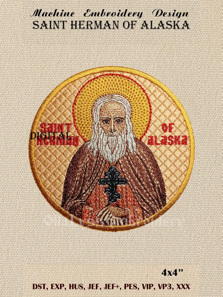 Saint Herman Of Alaska embroidery design